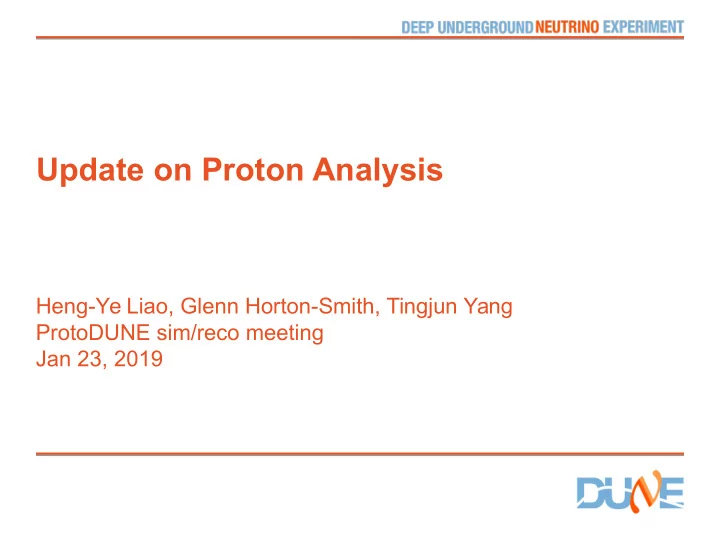 update on proton analysis