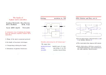 The family of  Setting: notation in , out  STG: Furber and Day, sect 6  4-phase latch controllers