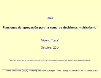 Funciones de agregaci c Torra 1  Vicen  Octubre, 2014 1 Institut dInvestigaci o en Intel