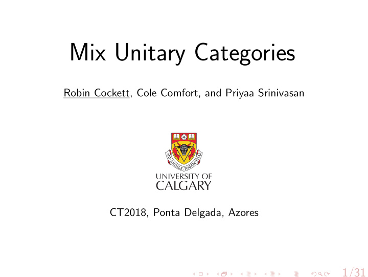 mix unitary categories