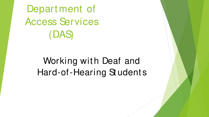 department of access s ervices das