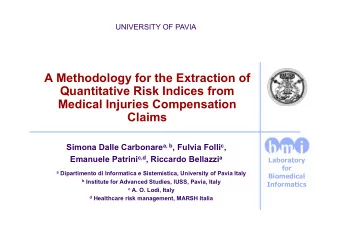 Claims Simona Dalle Carbonare a, b , Fulvia Folli c , Emanuele Patrini c,d , Riccardo Bellazzi a