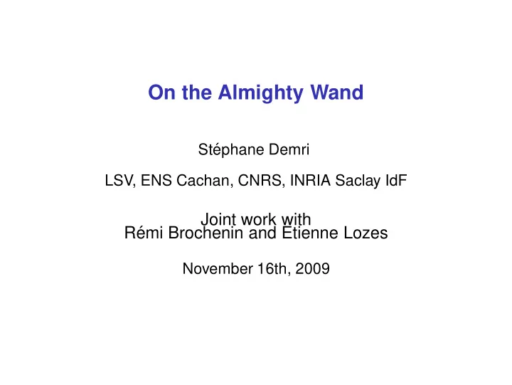 on the almighty wand