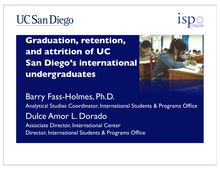 graduation retention and attrition of uc san diego s