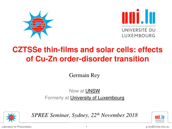 of cu zn order disorder transition