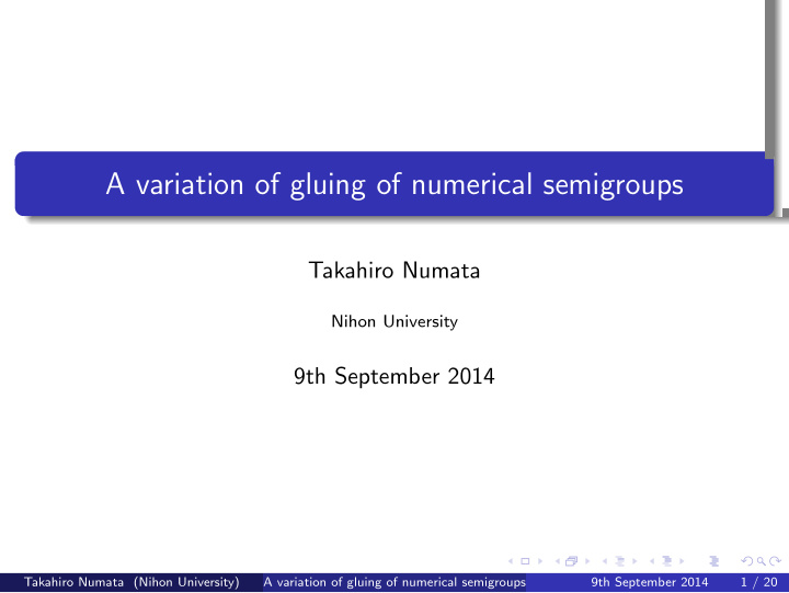 a variation of gluing of numerical semigroups
