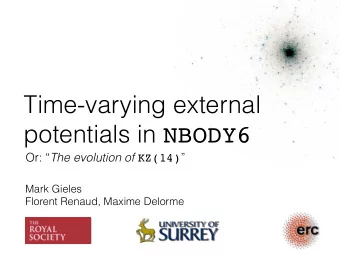 Time-varying external potentials in NBODY6 Or:  The evolution of KZ(14)   Mark Gieles