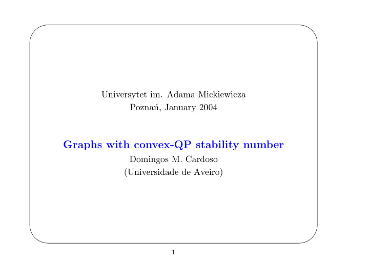 graphs with convex qp stability number