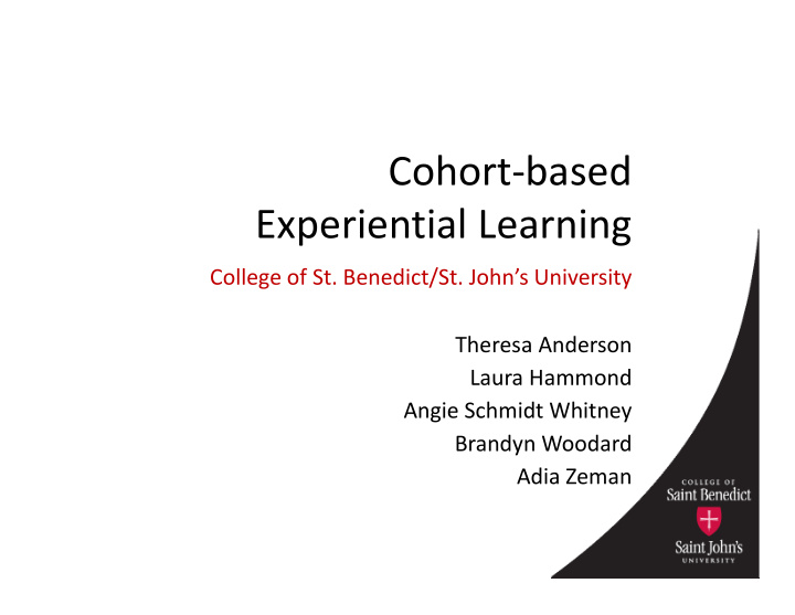 cohort based experiential learning