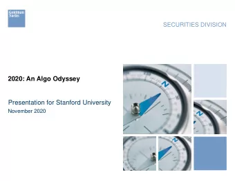 2020: An Algo Odyssey  Presentation for Stanford University  November 2020  Electronic FX Markets