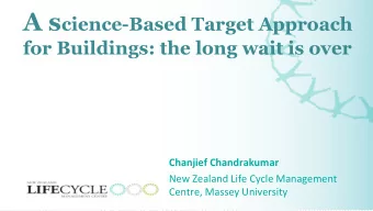 Q1) What does LCA mean to buildings?  A basis for relative improvements  Climate change impact of