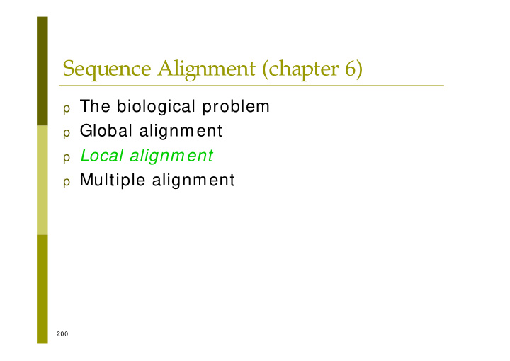 sequence alignment chapter 6