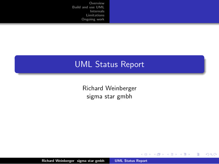 uml status report