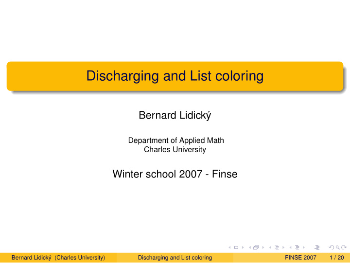 discharging and list coloring