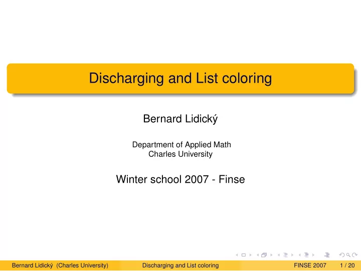 discharging and list coloring