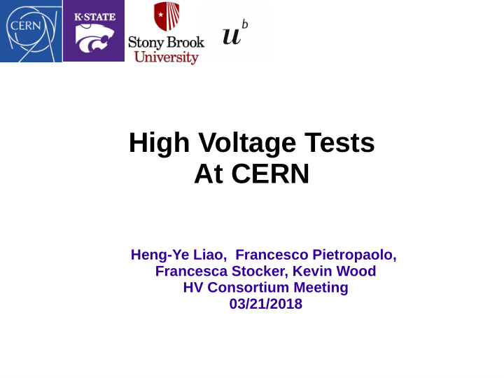 high voltage tests at cern