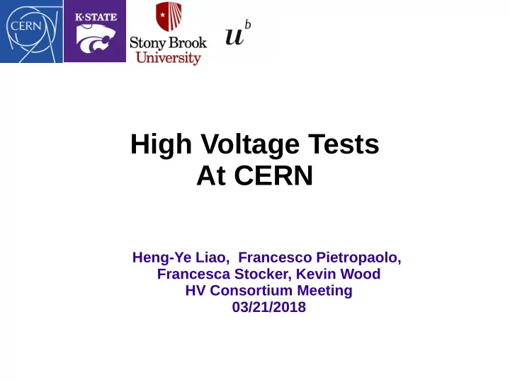 high voltage tests at cern