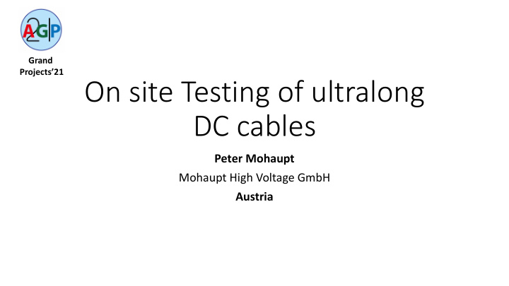 on site testing of ultralong dc cables