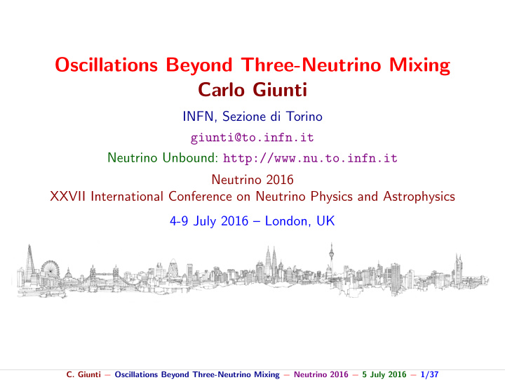 oscillations beyond three neutrino mixing carlo giunti
