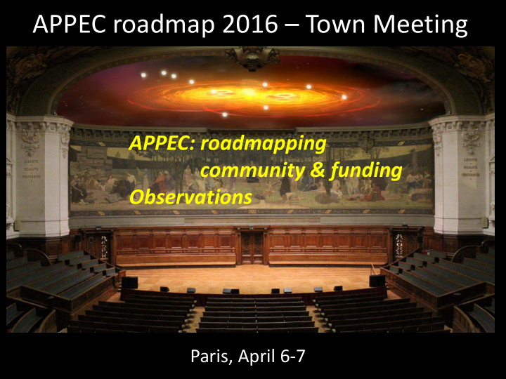 appec roadmap 2016 town meeting
