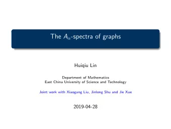 The A  -spectra of graphs  Huiqiu Lin  Department of Mathematics  East China University of
