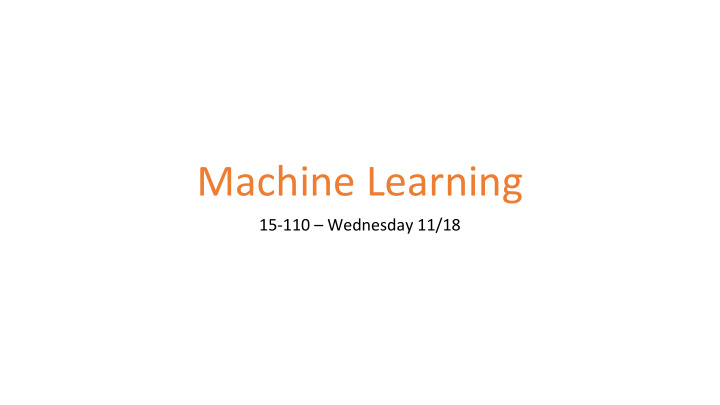 machine learning