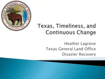 Heather Lagrone  Texas General Land Office  Disaster Recovery  The  e Texas  as Pro  rogr  gram  am