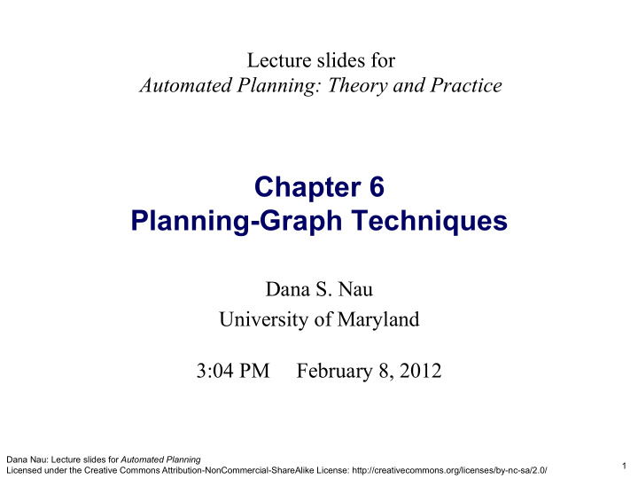 chapter 6 planning graph techniques