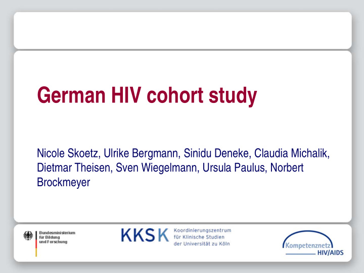 german hiv cohort study