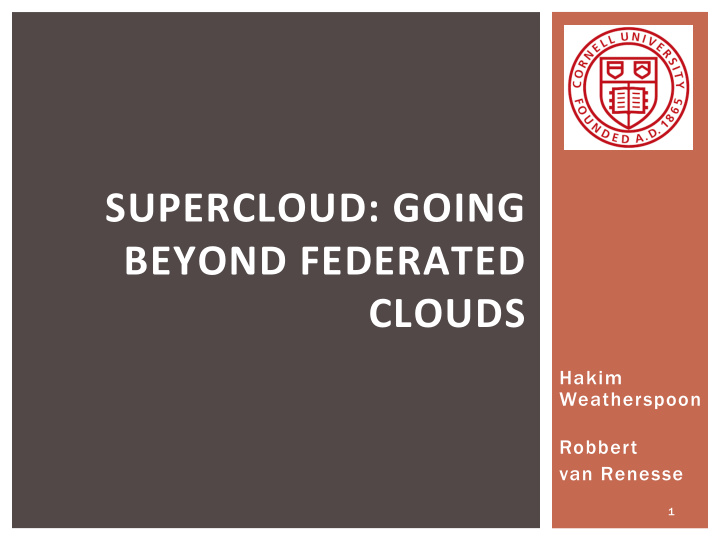 supercloud going beyond federated clouds