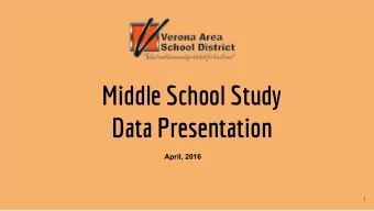 Middle School Study  Data Presentation  April, 2016  1  Demographic Data: 15-16  6-8 enrollment at