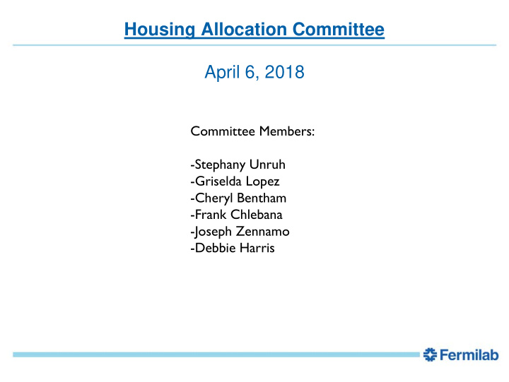 housing allocation committee april 6 2018