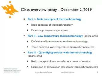Part I - Basic concepts of thermochronology    Basic concepts of thermochronology