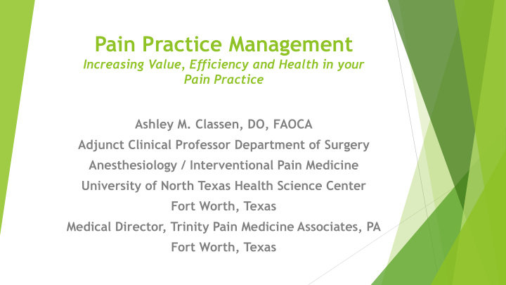 pain practice management