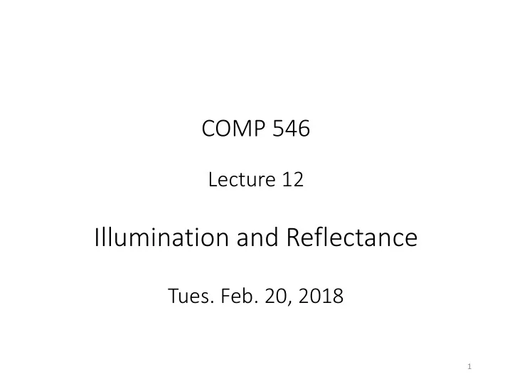 illumination and reflectance