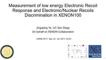 Measurement of low energy Electronic Recoil  Response and Electronic/Nuclear Recoils