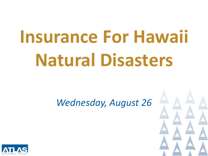 insurance for hawaii natural disasters