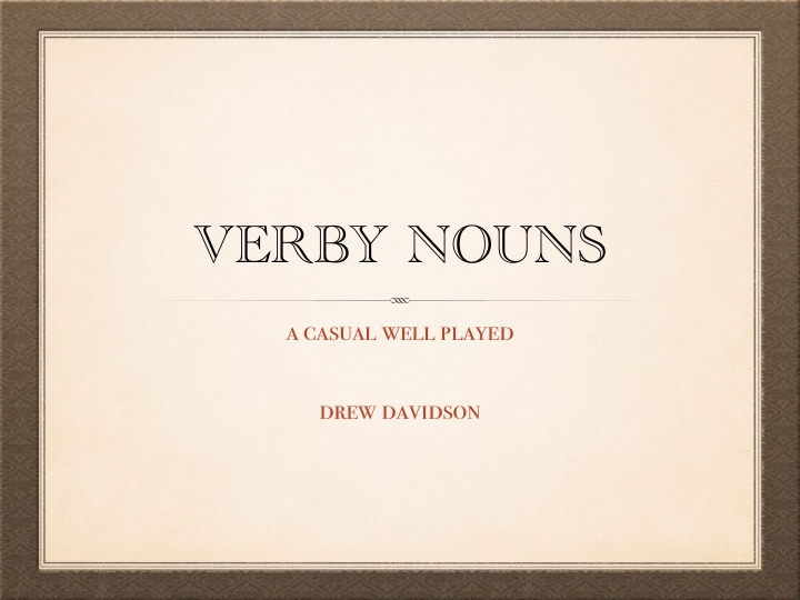 verby nouns