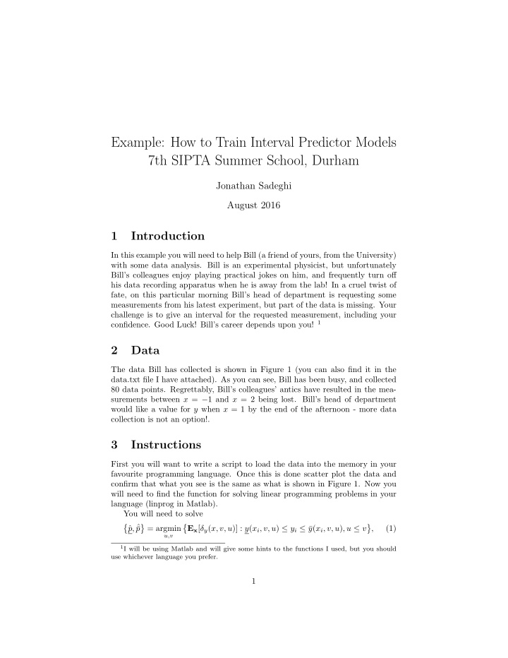 example how to train interval predictor models 7th sipta