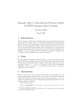 Example: How to Train Interval Predictor Models  7th SIPTA Summer School, Durham  Jonathan Sadeghi