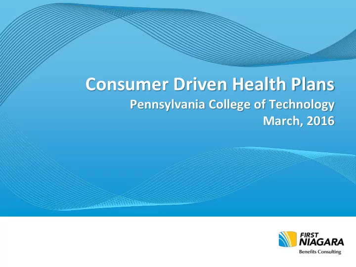 consumer driven health plans