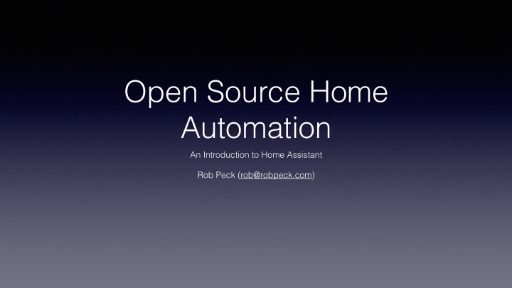 open source home automation