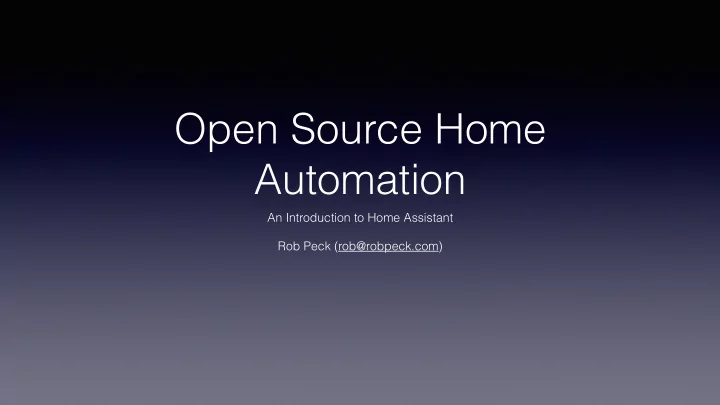 open source home automation