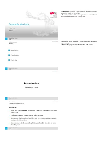 Ensemble Methods  Roman Kern  KDDM2  Roman Kern, ISDS, TU Graz  1  &gt; www.tugraz.at  KDDM2  &gt;