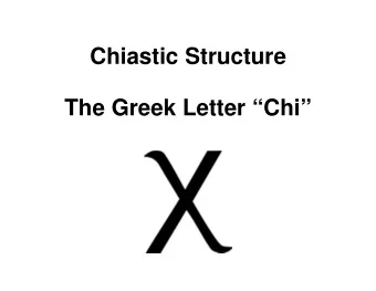 Chiastic Structure  The Greek Letter Chi  Chiastic Structure of Psalm 110  Chiastic Structure