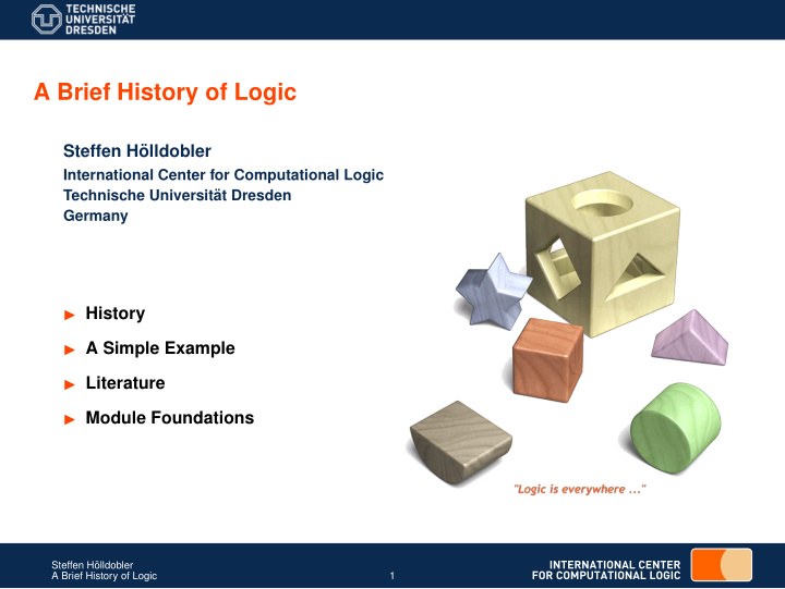 a brief history of logic