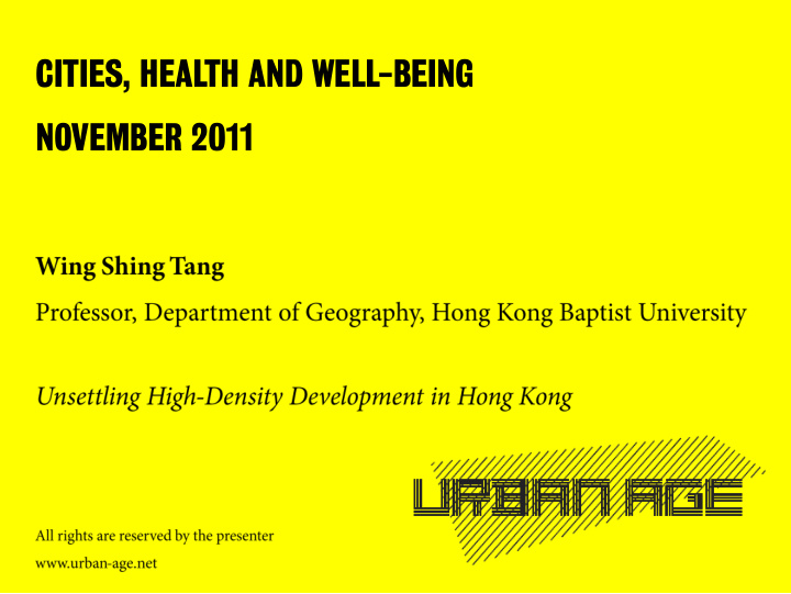 cities health and well being