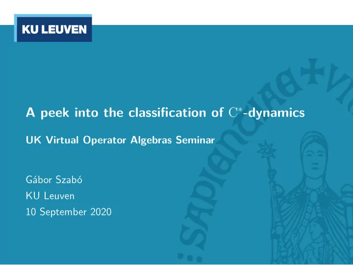 a peek into the classification of c dynamics