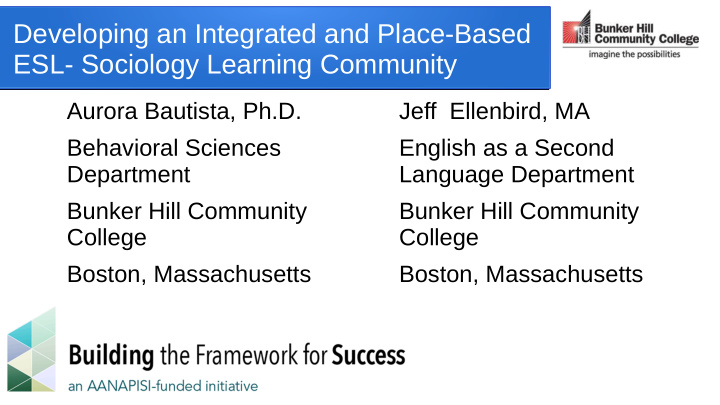 developing an integrated and place based esl sociology