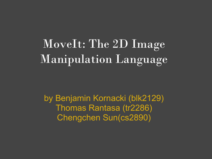 moveit the 2d image manipulation language